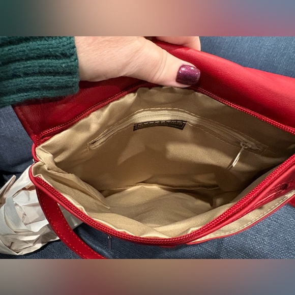 Red Leather Crossbody Bag | Made in Greece | Soft Genuine Leather | NWOT - Picture 13 of 13